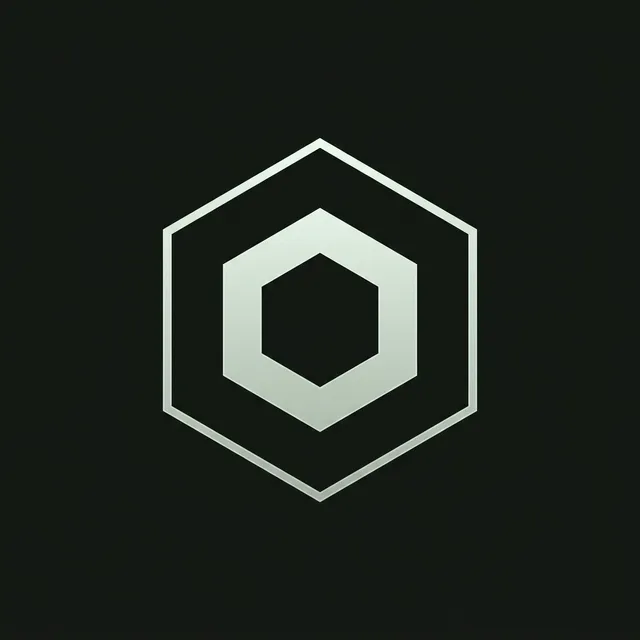 A hexagonal mark as a non-character agent identity: minimal geometric emblem.